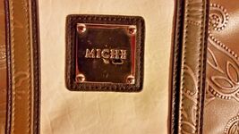WOMENS MICHE BROWN BEIGE PAISLEY 17&quot; X 14&quot; X 7&quot; SHOULDER BAG PURSE CLASS... - $13.46