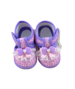 Lightweight Non Slip Baby Girl Pink Bow Sneakers Shoes - New - Size 2.5 - £13.43 GBP