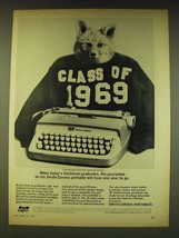 1964 SCM Smith-Corona Portable Typewriter Ad - When today&#39;s freshman graduates - $18.49