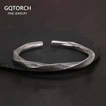 925 Sterling Silver Viking Cuff Bangles for Men and Women Antient Twisted Bracel - £95.12 GBP