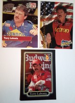 3 Terry Labonte Pro Set &amp; Maxx 1990s NASCAR Race Cards lot - £3.13 GBP