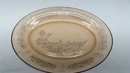 Pink Depression Glass Sharon / Cabbage Rose Oval Platter W/defect - $17.77