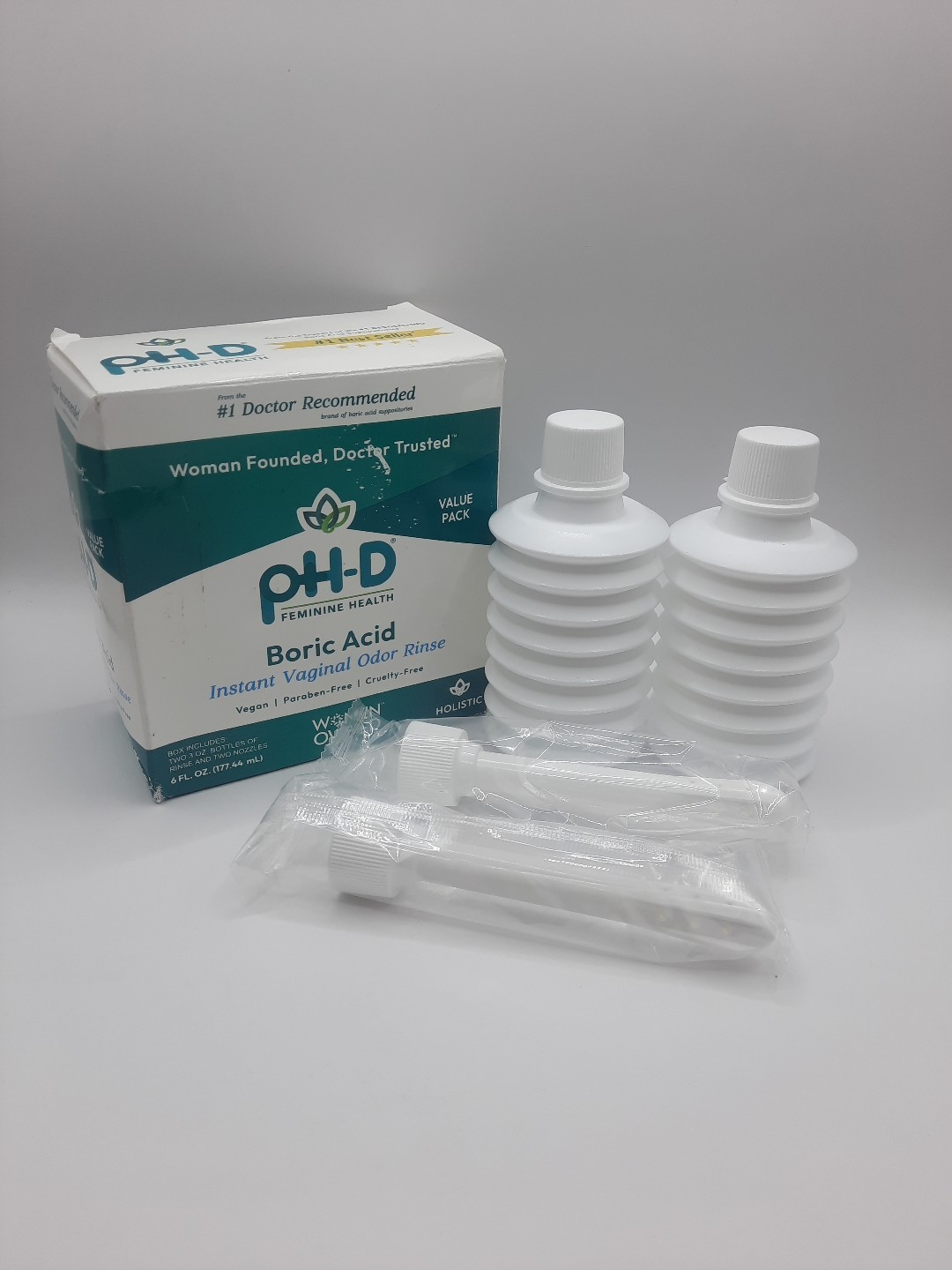 pH-D Boric acid, Instant Vaginal Odor Rinse, 2 bottles & 2 Nozzles 6oz Exp 5/26 Item image 7