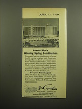 1960 La Concha Hotel Ad - Puerto Rico&#39;s Winning Spring Combination - £11.70 GBP