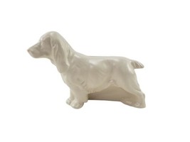 Vintage Haeger Ceramic Dog Planter Ivory Beige Spaniel Pointer - $29.65