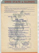 Ohio State Illinois Football Pre Game Menu Hotel Carter Cleveland Ohio 1942 - $225.72