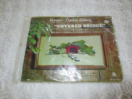 Paragon COVERED BRIDGE CREWEL EMBROIDERY Kit #0419 - Sealed - 12&quot; x 24&quot; - $15.00