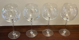 Mikasa Cheers Too Modern Etched Balloon Wine Goblets Glasses 9&quot; Set Of 4 - £34.01 GBP