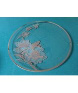 CRYSTAL ROUND TRAY SILVER OVERLAY ROCKWELL PEONY FLOWERS 13&quot; ORIG [a5^^] - €64,12 EUR