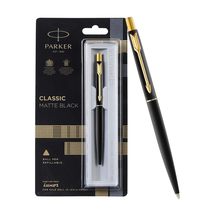 Parker Classic Matte Black Gold Trim Ball Pen - £9.20 GBP