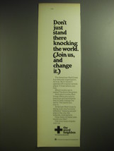 1974 The American Red Cross Ad - Don&#39;t just stand there knocking the world.  - £14.82 GBP