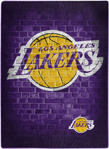 Los Angeles Lakers Street Design Plush 60&quot; by 80&quot; Twin Raschel Blanket - NBA - £31.95 GBP