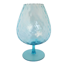 Vintage Large Blue Empoli Brandy Snifter Art Glass Mid Century Modern Optic MCM - £47.95 GBP