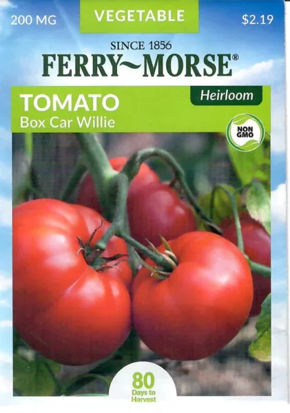 Tomato Box Car Willie Heirloom Vegetable Seeds Non-Gmo - Ferry Morse 12/24 Fresh - $7.90