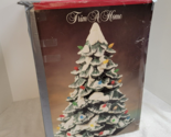Vintage Trim A Home 16&quot; Porcelain Lighted Christmas Tree W/Box Ceramic L... - $69.49