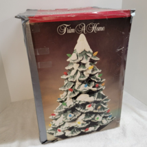 Vintage Trim A Home 16&quot; Porcelain Lighted Christmas Tree W/Box Ceramic Light Up - £55.47 GBP