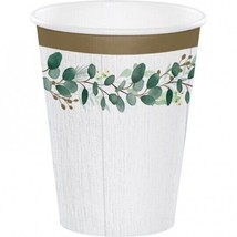 Eucalyptus Greens 12 oz Hot/Cold Cups 8 Pack Floral Wedding Bridal Decorations - £15.22 GBP