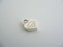 Tiffany &amp; Co Blue Enamel Heart Padlock Pendant Charm Return to Tiffany Gift Love - £287.43 GBP