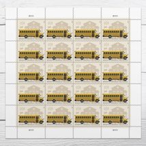 School Bus Design 1 Sheet of 20 Additional Ounce Rate Postage Stamps - $17.99