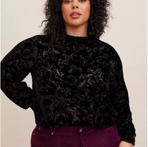 Torrid Velvet Burnout Smocked Turtleneck Top Witchy Whimsigoth Sz 4 - $49.28 CAD