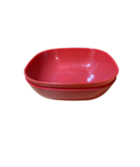 New Lot of 2 Red Square Bowls 6.5 in 2.25 in Diameter deep Melamine - $10.88