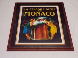 La Celebre Biere De Monaco Beer HUGE 25x33&quot; Framed Poster Art  - £117.33 GBP