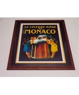 La Celebre Biere De Monaco Beer HUGE 25x33&quot; Framed Poster Art  - £111.58 GBP