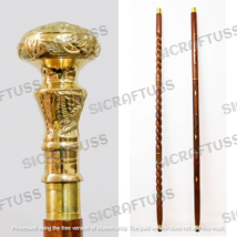 Walking Stick &amp; Brass Knob Handle Gift For Grandpa,Gift For Dad,Gift For... - £16.02 GBP+