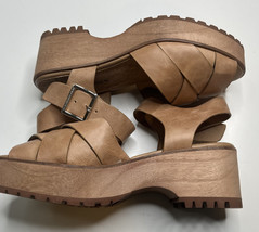 kelsi dagger brooklyn NIB Webster womens 7 vegan leather tan highheel sandals sf - £59.34 GBP