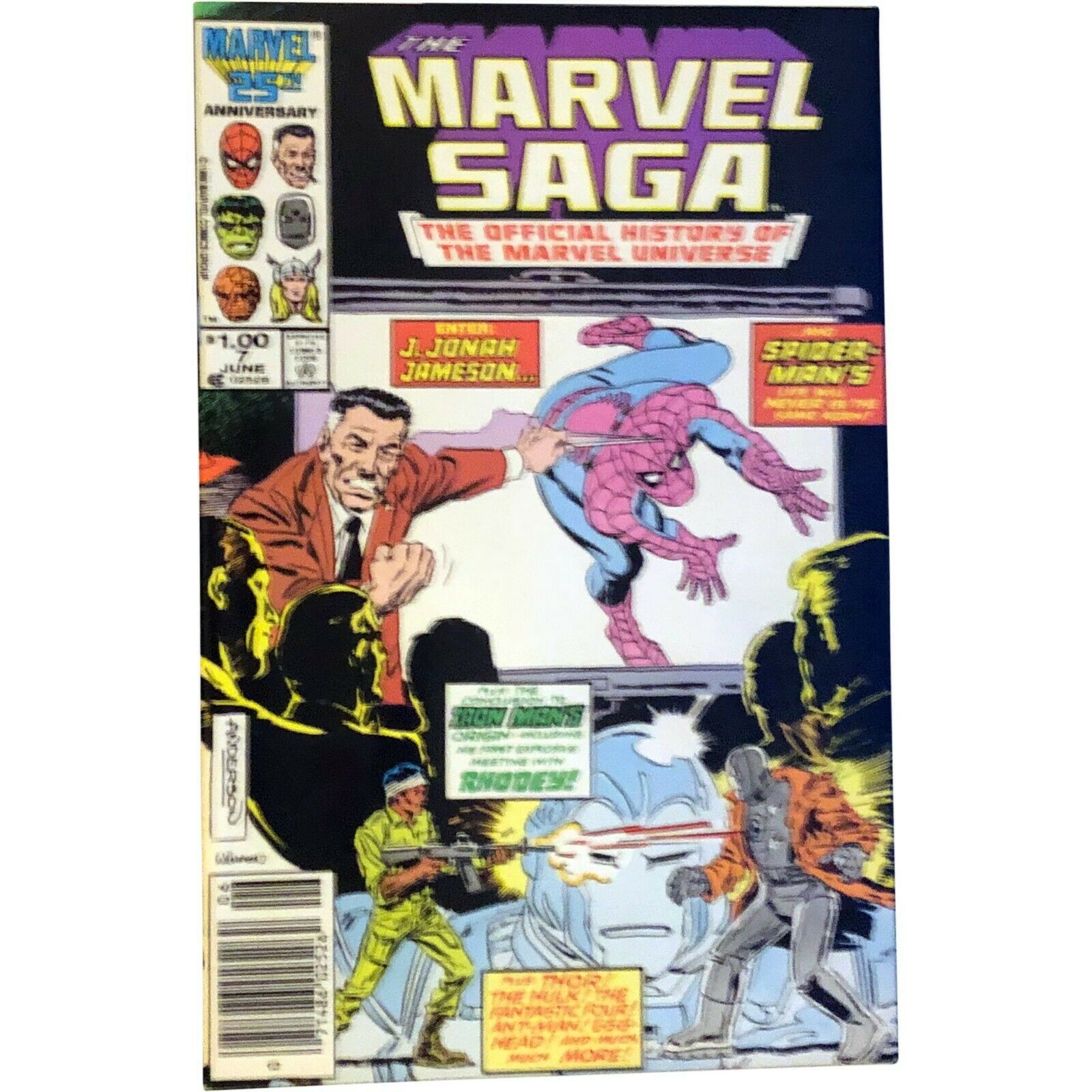 Marvel Saga #7 June 1986 Spider-Man Iron Man Thor Hulk Fantastic Four Comic Nice - £11.71 GBP