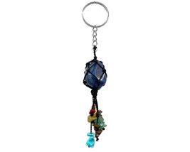 Mia Jewel Shop Macramé Wrapped Tumbled Stone Rainbow Chakra Chip Stone Dangle Ke - £11.69 GBP