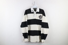 Vtg Guinness Beer Mens Large Striped Heavyweight Long Sleeve Rugby Polo Shirt - £42.73 GBP