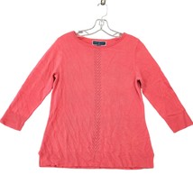 Karen Scott Women Sweater Size M Petite Pink Orchard Preppy 3/4 Sleeves ... - £16.70 GBP