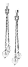 Authentic JOIA De Majorca White Pearl Knot Dangle Earrings - £100.94 GBP