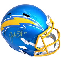 Justin Herbert Autographed Los Angeles Chargers Full Size Helmet BAS Signed - £790.85 GBP
