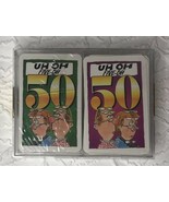UH OH Five-OH 50 Double Deck Playing Cards Plastic Case Gag Gift Turning 50 - $10.85 CAD