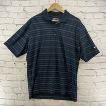 Nike Golf Polo Shirt Mens Sz L Blue Stripes Fit Dry - £12.46 GBP