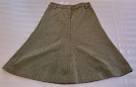 NWT J Crew Green Herring Bone Wool A Line Skirt Misses Size 0 - £23.70 GBP