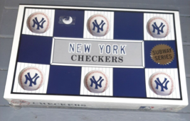 MLB New York Yankees Checkers Board Game vs NY Mets Authentic Helmet Pie... - $14.99
