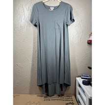  LuLaRoe Short Sleeve Round Neck Carly Polyester Gray Stretch Swing Dres... - $511.24 MXN