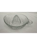 Vintage Clear Ribbed Glass Juicer Reamer Citrus Grapefruit Flat Handle 8... - $8.38