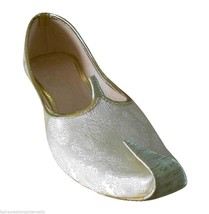 Men Shoes Mojari Indian Handmade Wedding Loafers Cream Groom Cream Jutti US 6/7 - £43.25 GBP