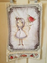 victorian girl flower rose room decor quilted wall hanging handmade - £21.86 GBP