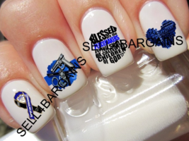 SUPPORT LAW ENFORCENT》POLICE OFFICER》COP BLUE LIVES MATTER》Nail Art Decals - £14.88 GBP