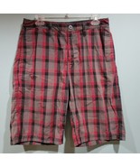 Tony Hawk Skateboard Shorts Mens 32 Plaid Red Black  - $10.40