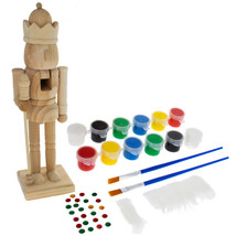 Unfinished Wooden Nutcracker DIY Craft Kit 10 Inches - £32.76 GBP