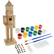 Unfinished Wooden Nutcracker DIY Craft Kit 10 Inches - £29.89 GBP