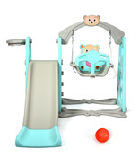 Costway 3 in 1 Toddler Climber and Swing Set Slide Playset w/ Hoop Ball ... - £186.15 GBP
