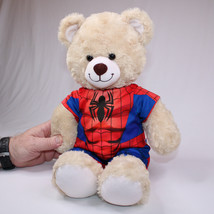 Classic Build A Bear Workshop Off White Cream Plush Teddy With Spider-Ma... - $11.41