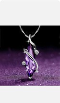 2Ct Marquise Simulated Amethyst Women&#39;s Pendant 14K White Gold Plated - £134.69 GBP